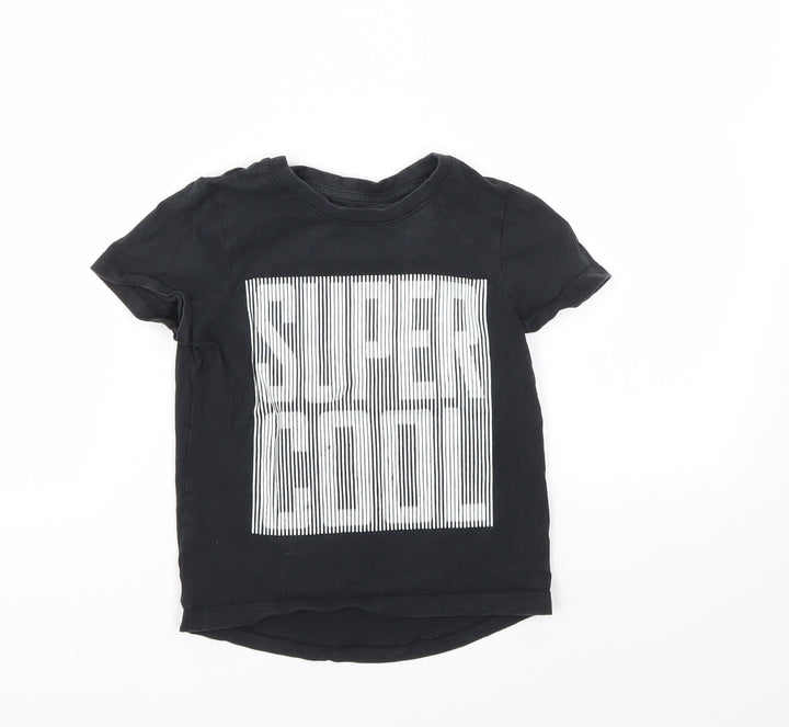 Nutmeg Boys Black   Basic T-Shirt Size 3-4 Years