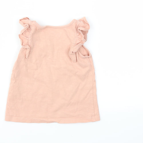 NEXT Girls Pink Animal Print  Basic T-Shirt Size 12-18 Months