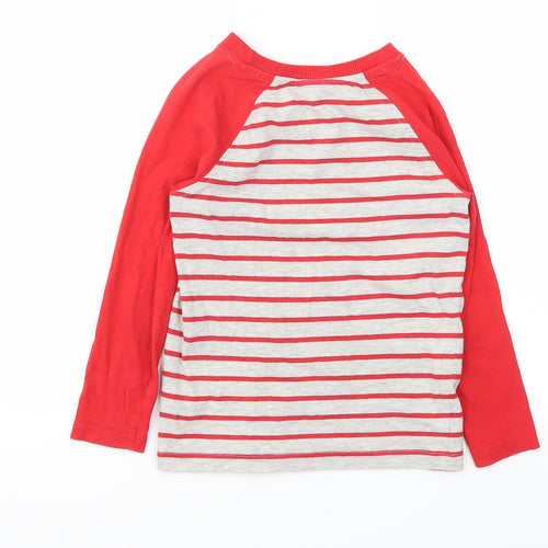 George Girls Red Striped  Basic T-Shirt Size 4-5 Years