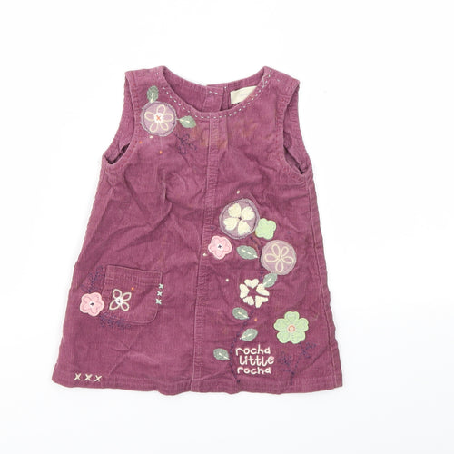 Debenhams Girls Purple Floral  Fit & Flare  Size 3-6 Months