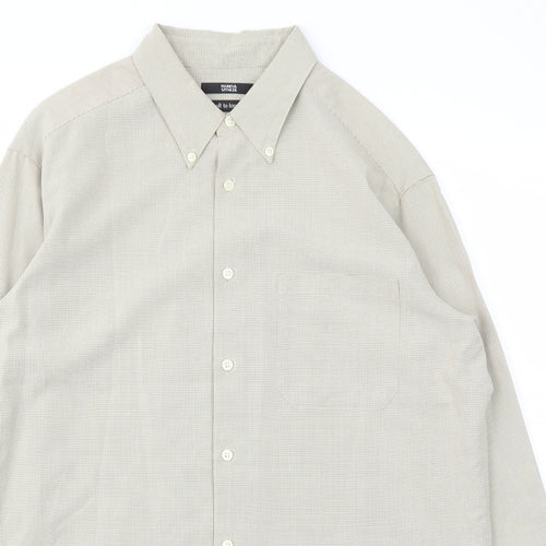 M&S Mens Beige    Dress Shirt Size M
