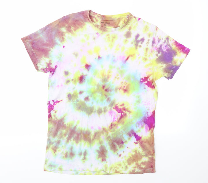 JEFF &CO Mens Multicoloured Colourblock T-Shirt Size S