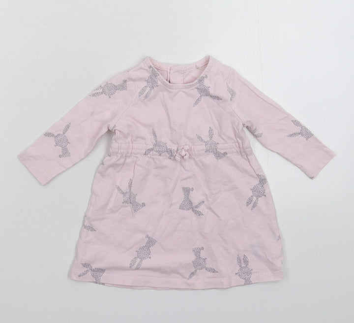 F&F Girls Pink Jumper Dress Size 3-6 Months