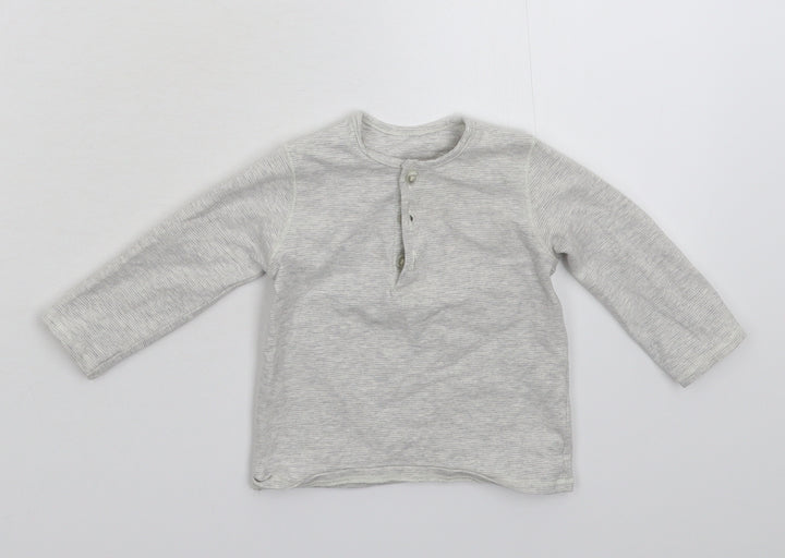 George Baby Grey Striped  Basic T-Shirt Size 3-6 Months