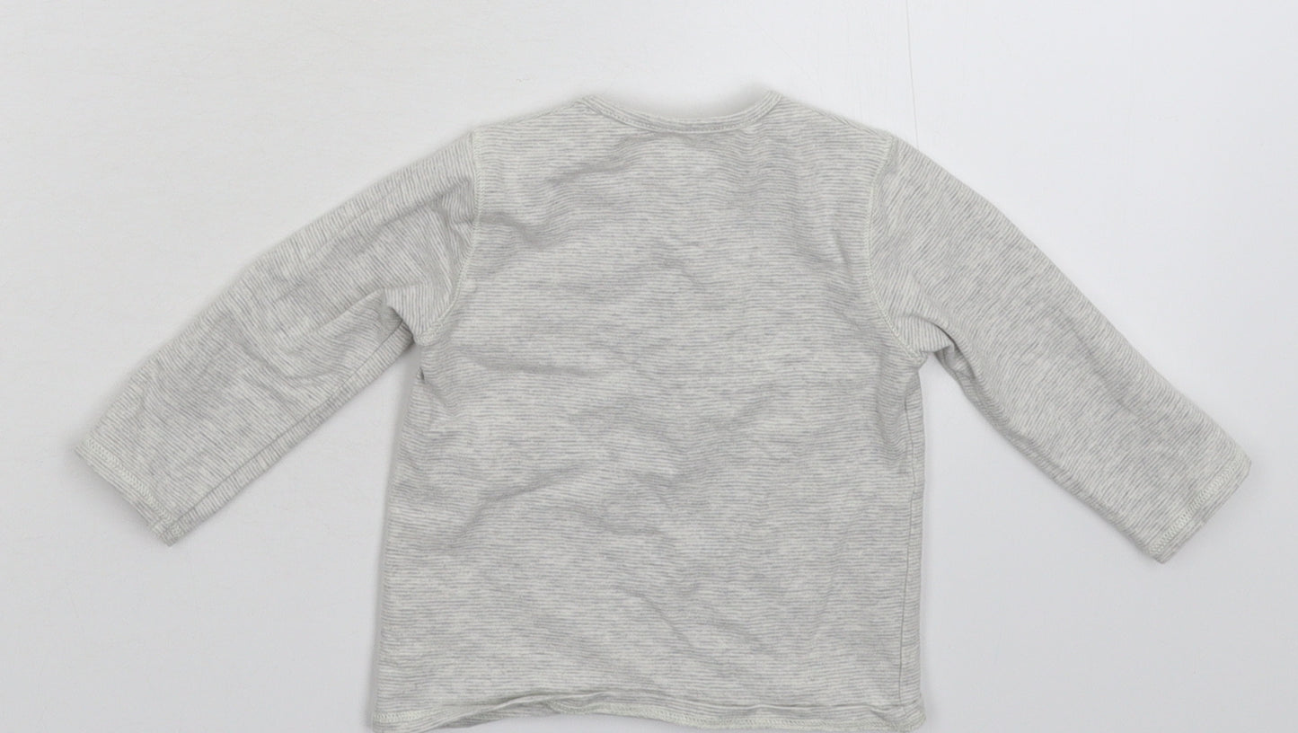 George Baby Grey Striped  Basic T-Shirt Size 3-6 Months
