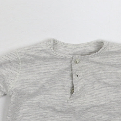 George Baby Grey Striped  Basic T-Shirt Size 3-6 Months