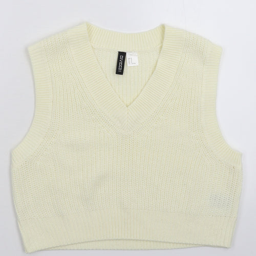 Divided Womens White  Knit Pullover Jumper Size M