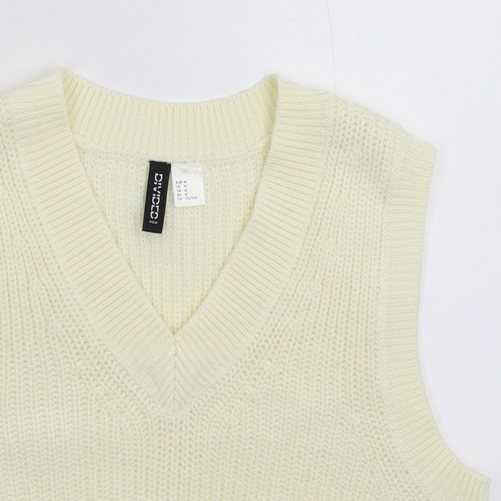 Divided Womens White  Knit Pullover Jumper Size M
