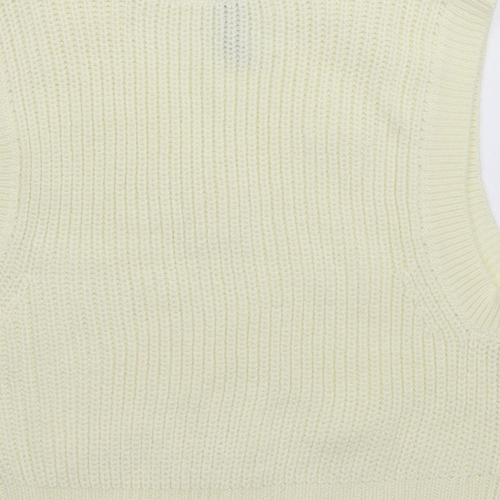 Divided Womens White  Knit Pullover Jumper Size M