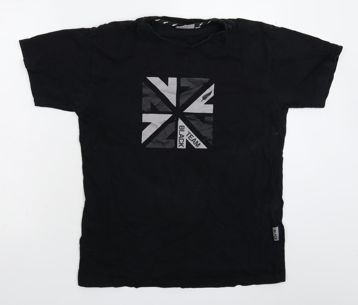 Team Black Mens Black T-Shirt Size S