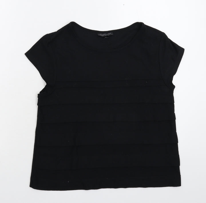 Topshop Womens Black Basic T-Shirt Size 10