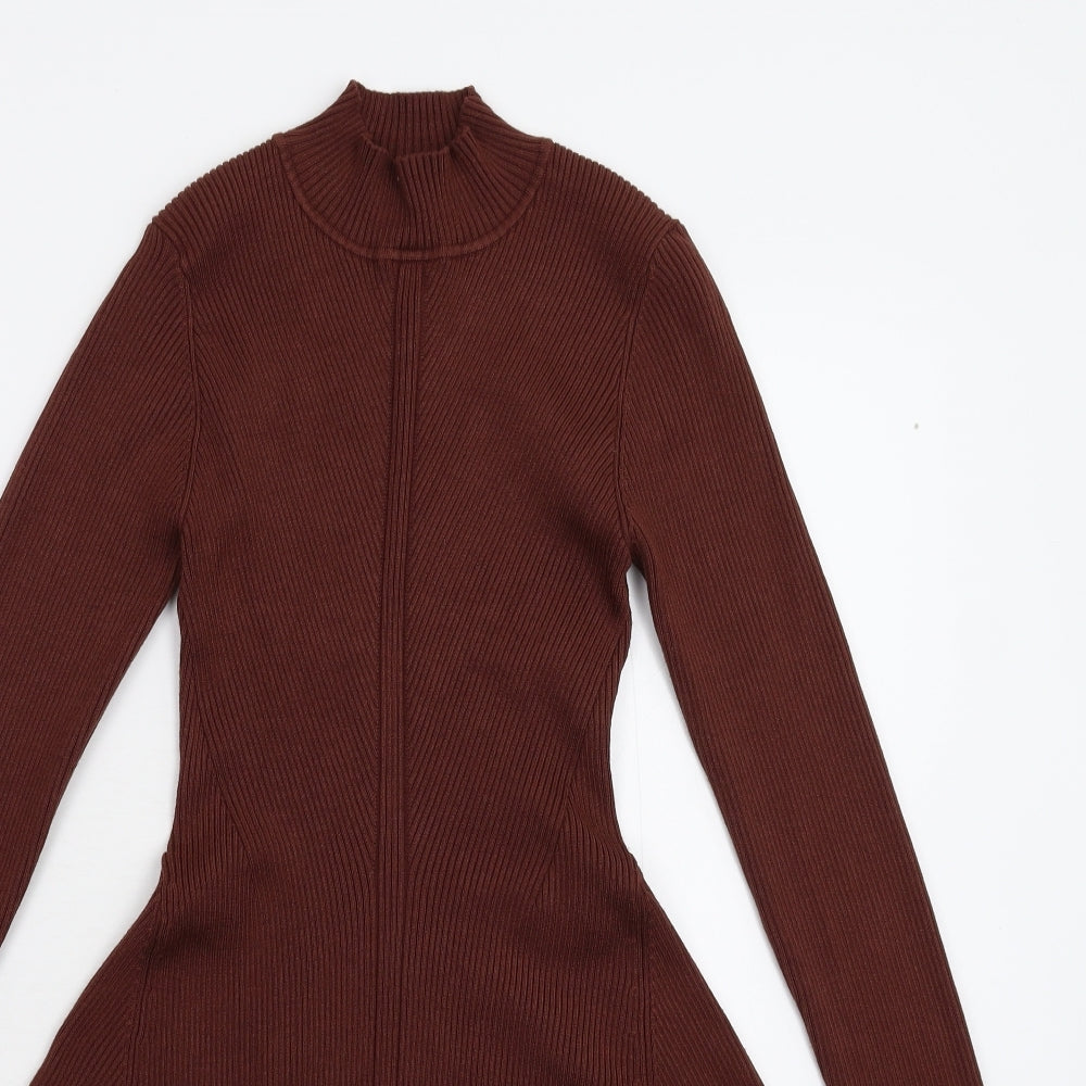 Primark Womens Brown  Knit Jumper Dress  Size 8