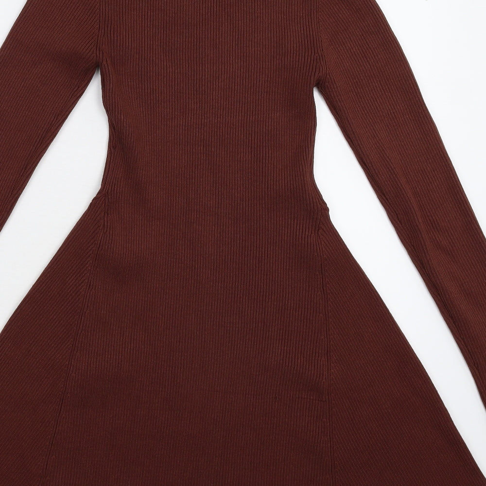 Primark Womens Brown  Knit Jumper Dress  Size 8