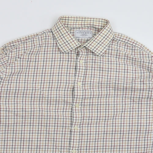 Charles Tyrwhitt Mens White Check   Dress Shirt Size 17.5