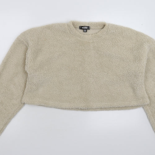 Missguided Womens Grey  Fleece Pullover Jumper Size 8  - Oversized