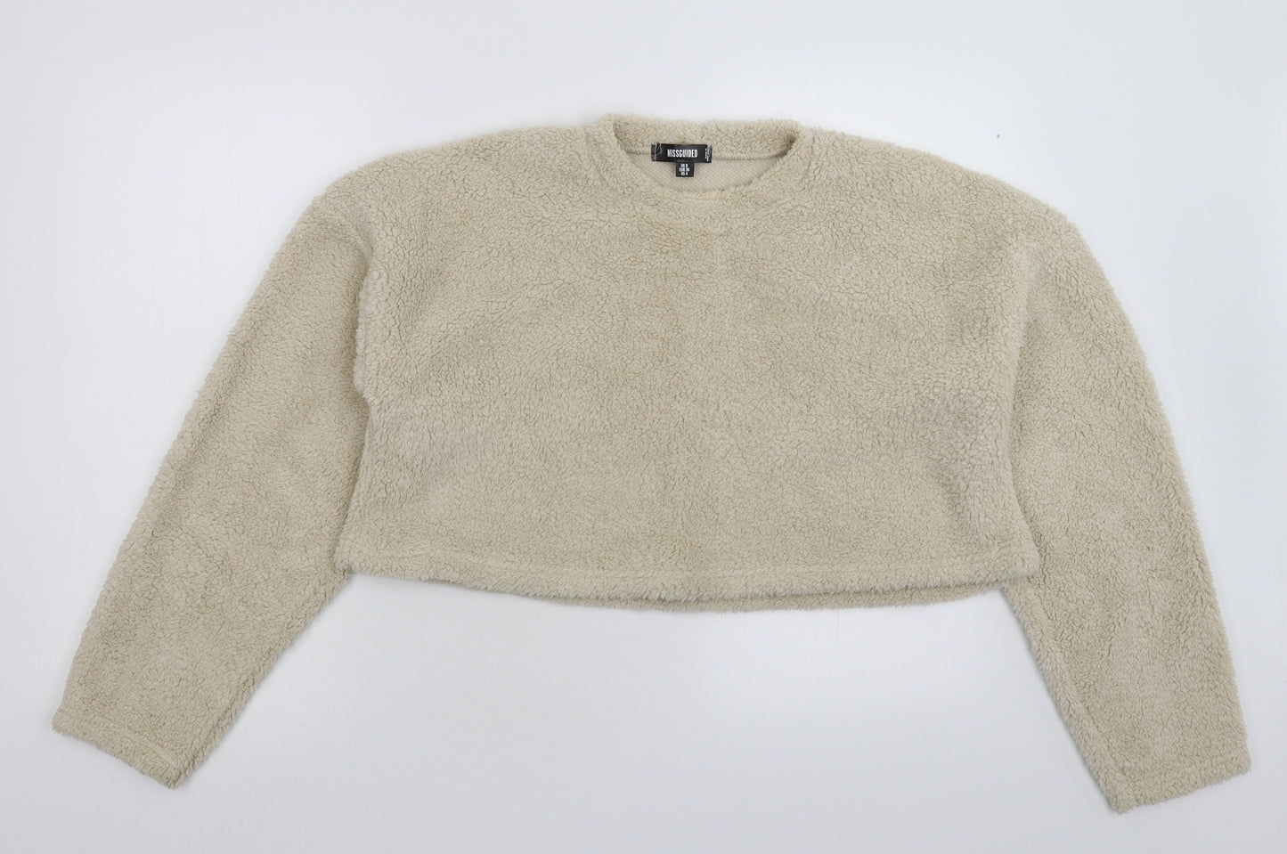 Missguided Womens Grey  Fleece Pullover Jumper Size 8  - Oversized