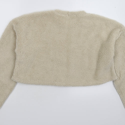 Missguided Womens Grey  Fleece Pullover Jumper Size 8  - Oversized
