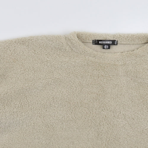 Missguided Womens Grey  Fleece Pullover Jumper Size 8  - Oversized