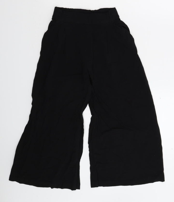H&M Womens Black   Cropped Trousers Size 6 L20 in