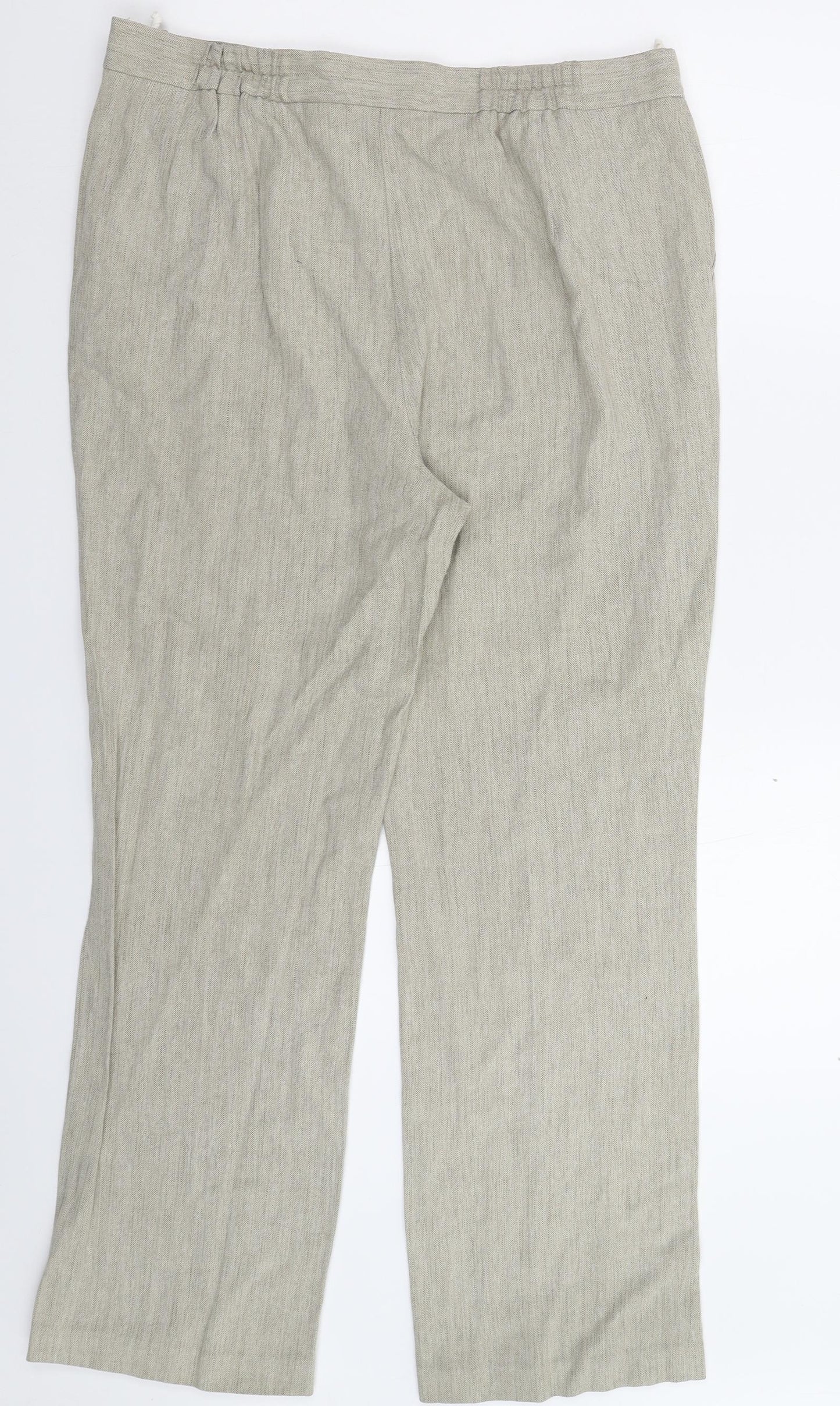 Marks and Spencer Womens Grey Herringbone  Trousers  Size 16 L30 in