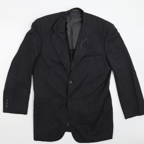 Olinto Costa Mens Black Striped  Jacket Suit Jacket Size 40