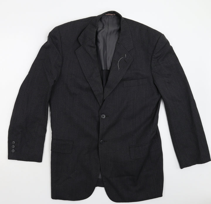Olinto Costa Mens Black Striped Jacket Suit Jacket Size 40
