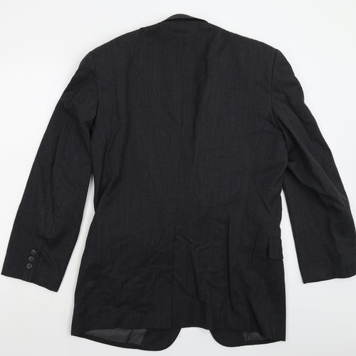 Olinto Costa Mens Black Striped  Jacket Suit Jacket Size 40