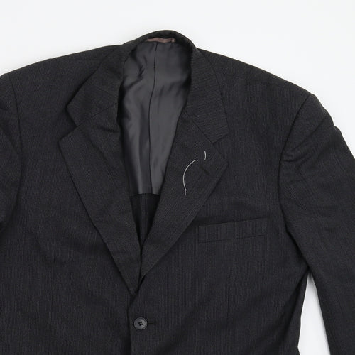 Olinto Costa Mens Black Striped  Jacket Suit Jacket Size 40