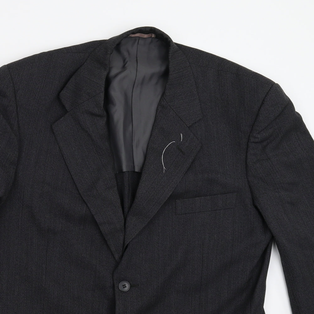Olinto Costa Mens Black Striped  Jacket Suit Jacket Size 40