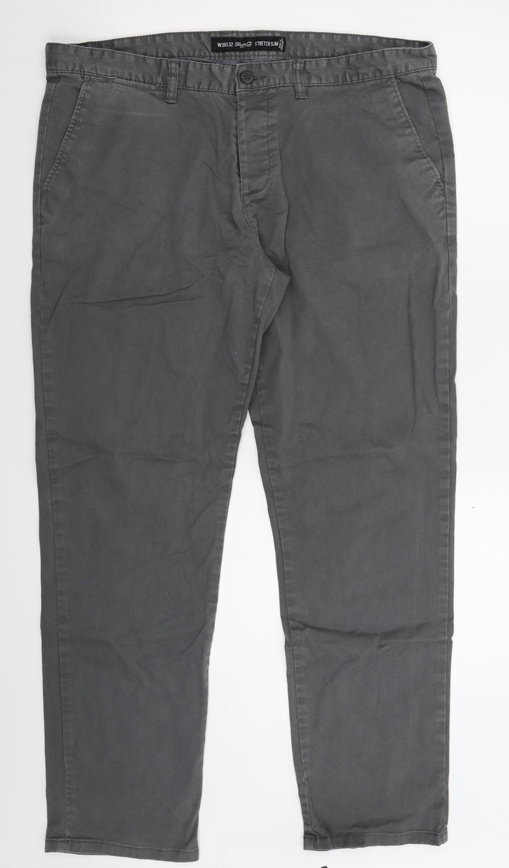 Denim & Co. Womens Grey Chino Trousers Size 38 L31 in