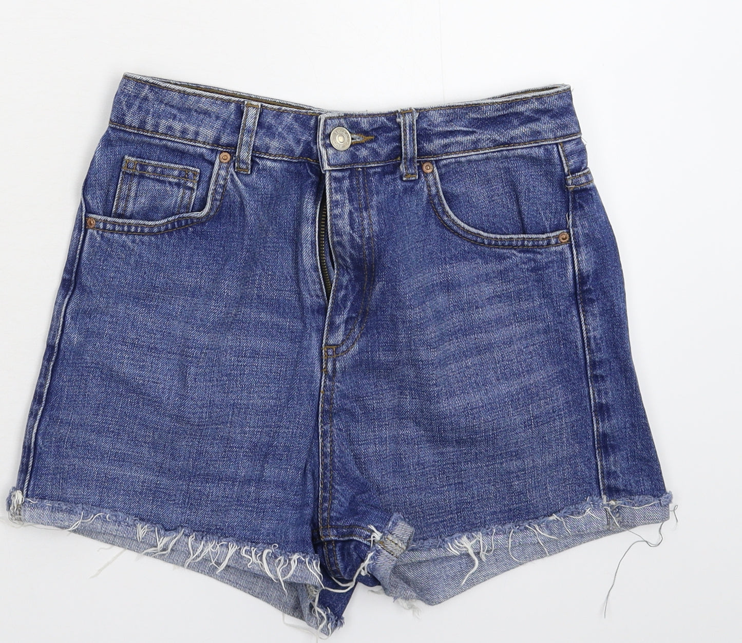 Topshop Womens Blue  Denim Hot Pants Shorts Size 8