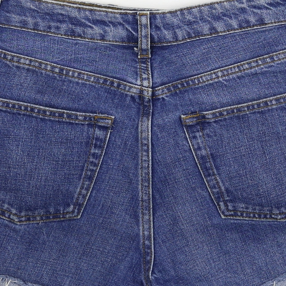 Topshop Womens Blue  Denim Hot Pants Shorts Size 8