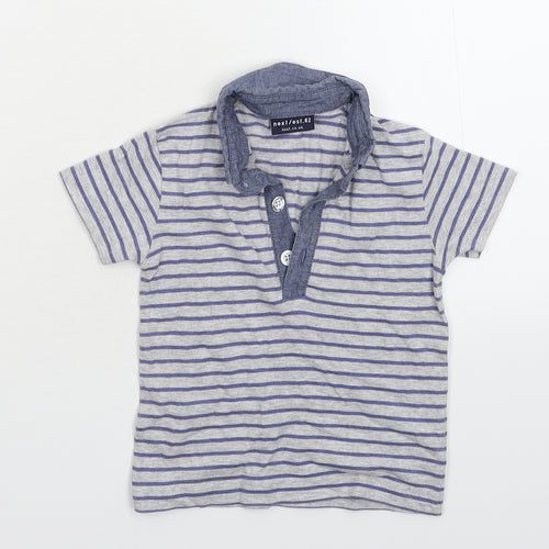 NEXT Baby Grey Striped  Basic Polo Size 6-9 Months