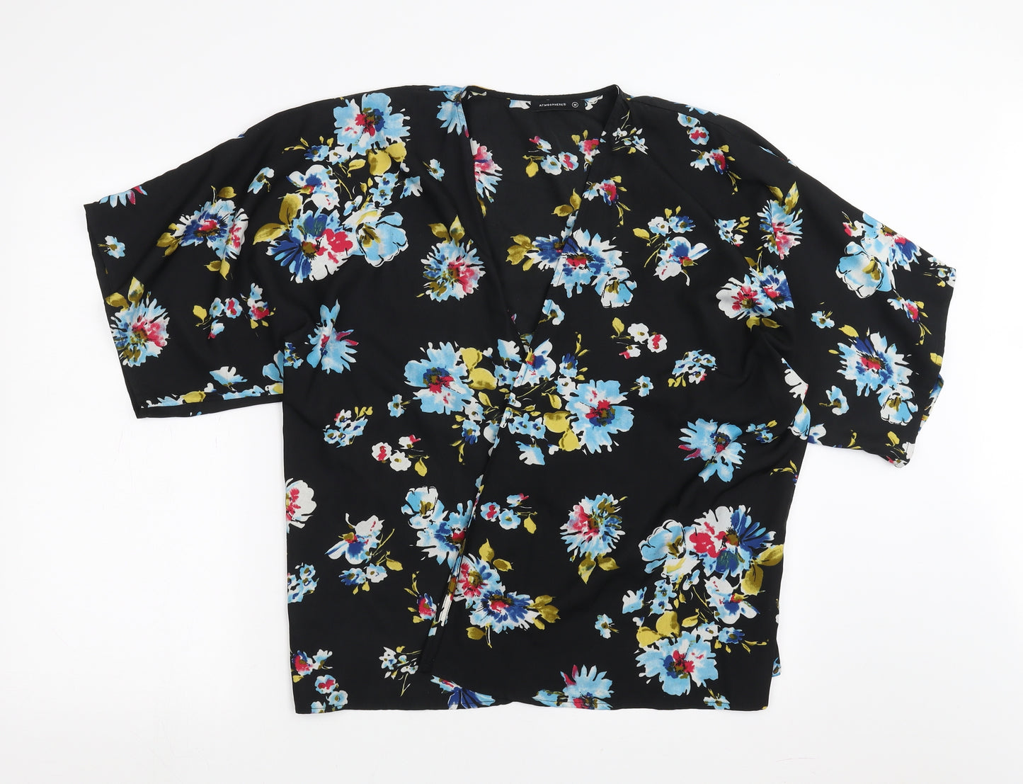 Primark Womens Black Floral  Cardigan Jumper Size M