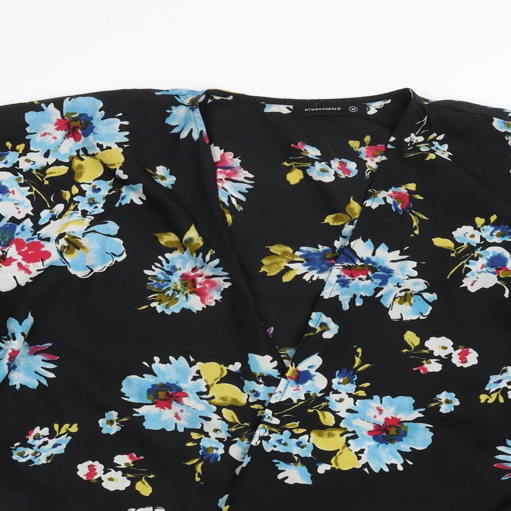 Primark Womens Black Floral  Cardigan Jumper Size M