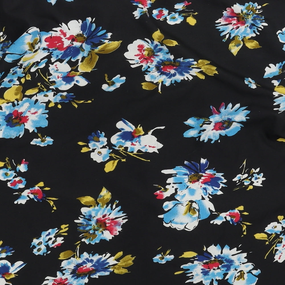 Primark Womens Black Floral  Cardigan Jumper Size M