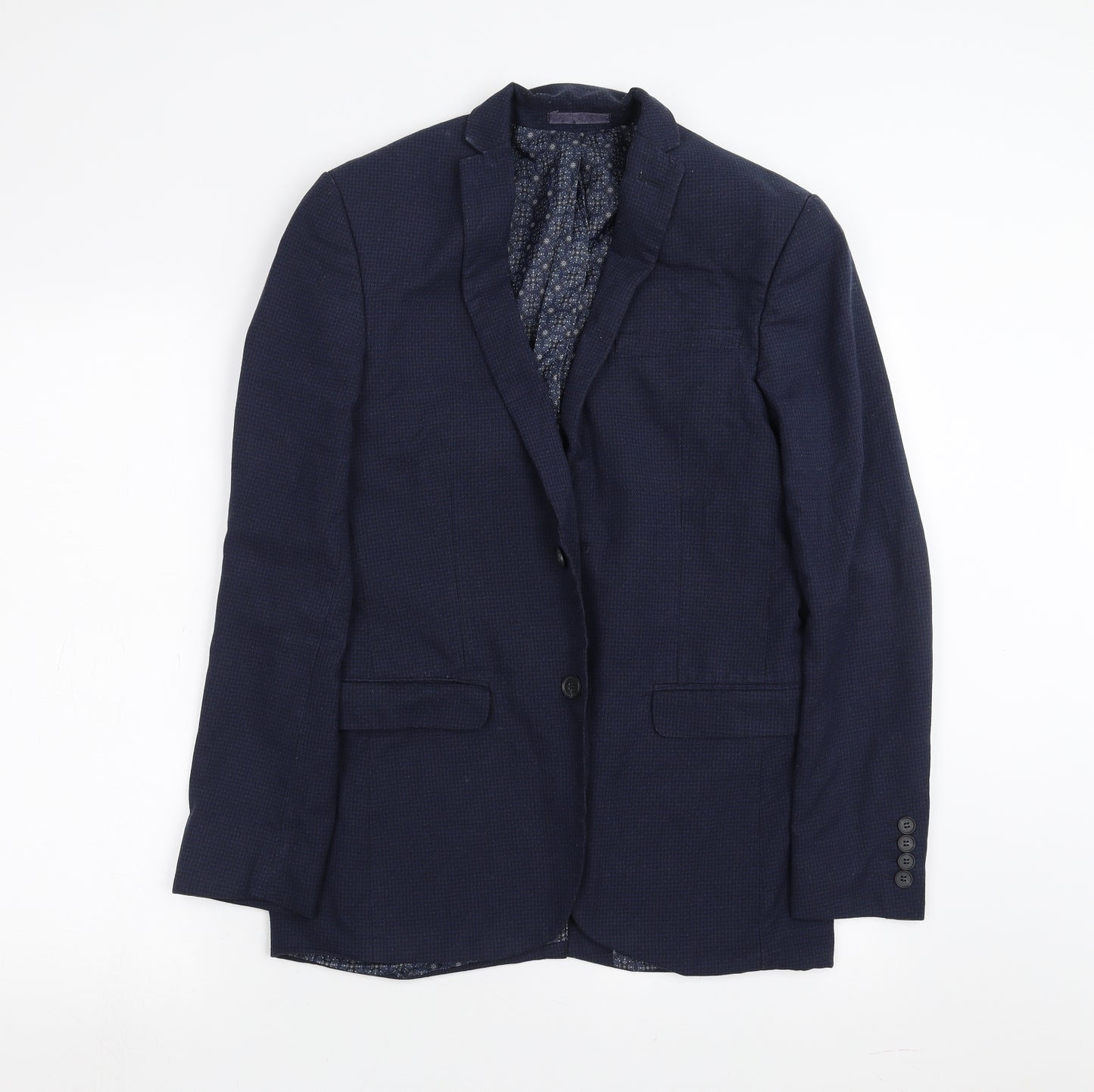 Red Herring Mens Blue Check  Jacket Suit Jacket Size 36