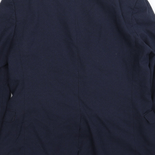 Red Herring Mens Blue Check  Jacket Suit Jacket Size 36