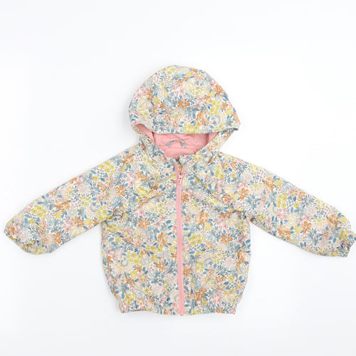 Sainsburys  Girls Multicoloured Floral  Bomber Jacket Coat Size 18-24 Months