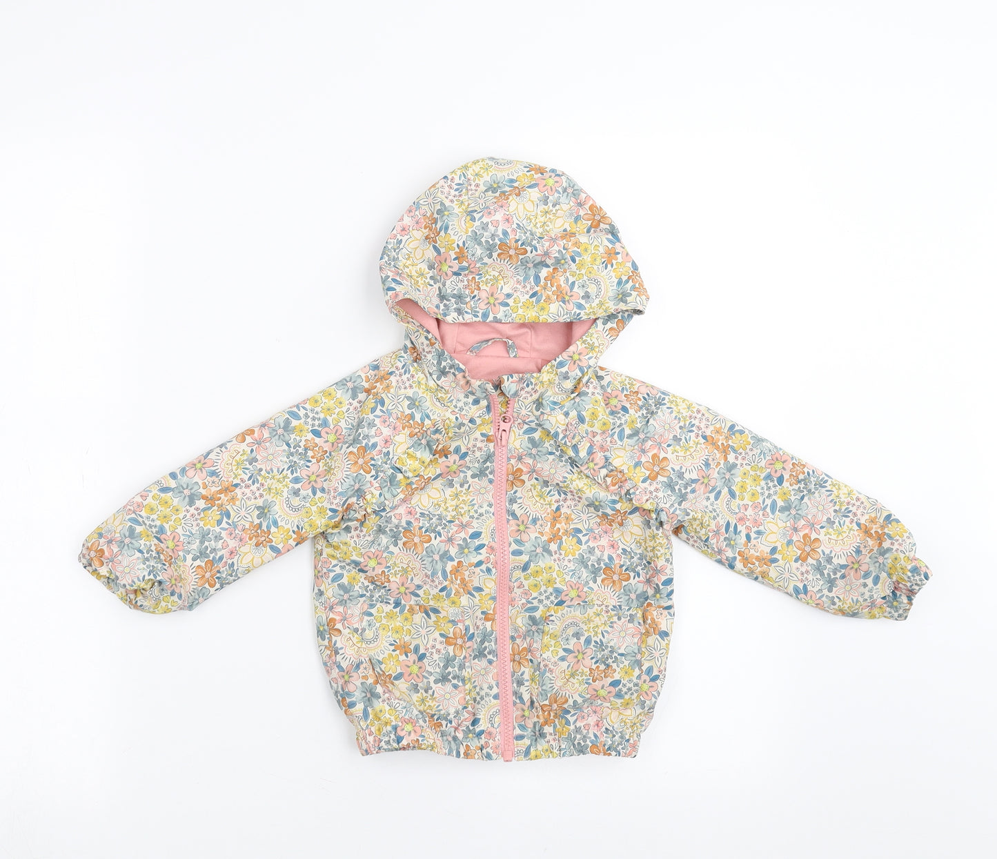 Sainsburys  Girls Multicoloured Floral  Bomber Jacket Coat Size 18-24 Months