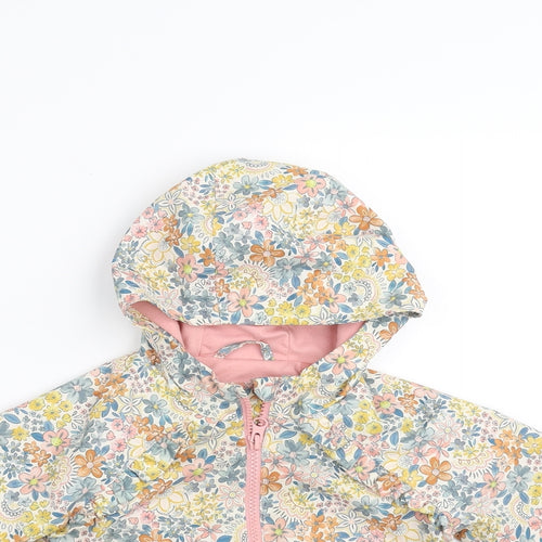 Sainsburys  Girls Multicoloured Floral  Bomber Jacket Coat Size 18-24 Months