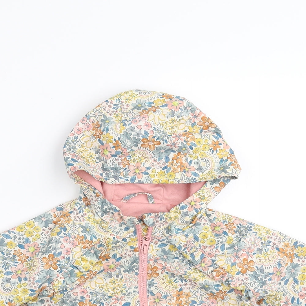 Sainsburys  Girls Multicoloured Floral  Bomber Jacket Coat Size 18-24 Months