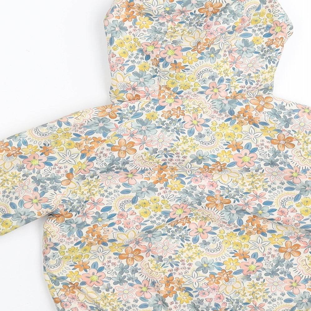 Sainsburys  Girls Multicoloured Floral  Bomber Jacket Coat Size 18-24 Months