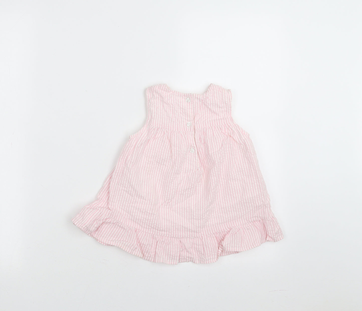 Little Nutmeg Baby Pink Striped  A-Line  Size 12-18 Months  - rabbit