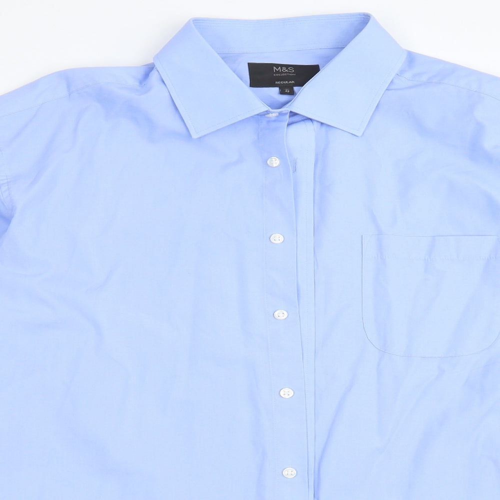 Marks and Spencer Mens Blue    Dress Shirt Size 17