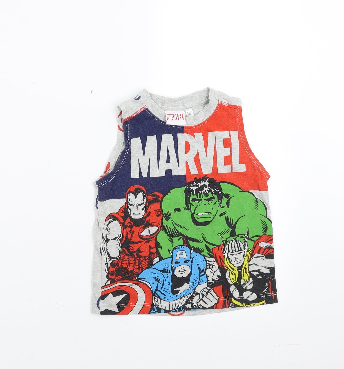Marvel Boys Grey   Basic Tank Size 2-3 Years  - marvel