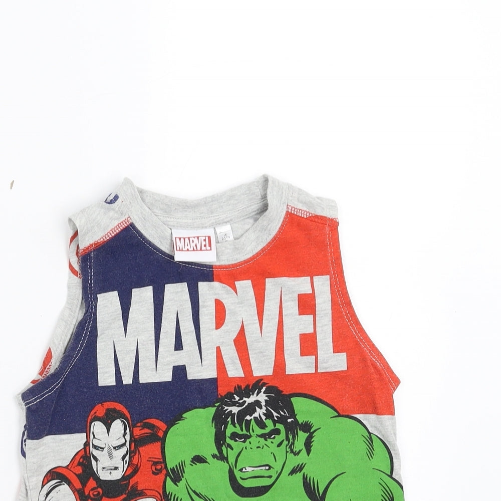 Marvel Boys Grey   Basic Tank Size 2-3 Years  - marvel