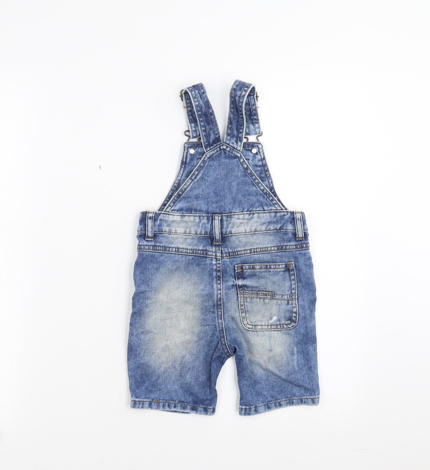 NEXT Boys Blue  Denim Dungarees Trousers Size 2-3 Years - Distressed