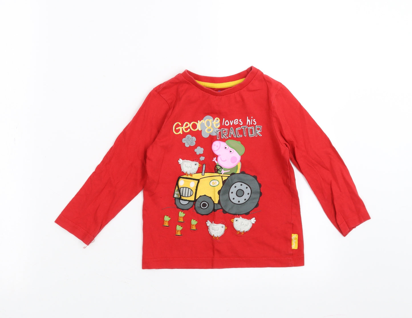 Nutmeg Girls Red   Basic T-Shirt Size 2-3 Years  - Peppa Pig