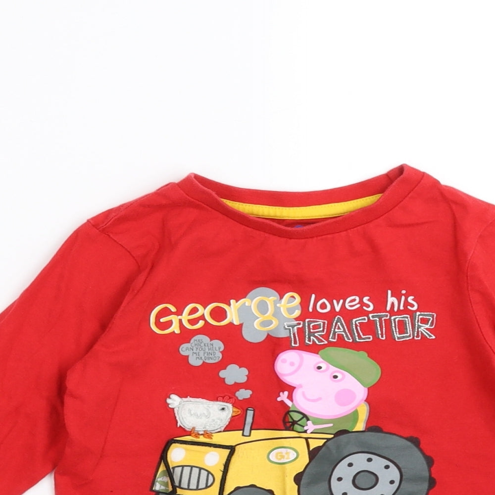 Nutmeg Girls Red   Basic T-Shirt Size 2-3 Years  - Peppa Pig